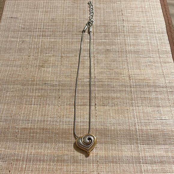 Brighton Necklace - Silver with etched heart with a gold swirl - Picture 7 of 7